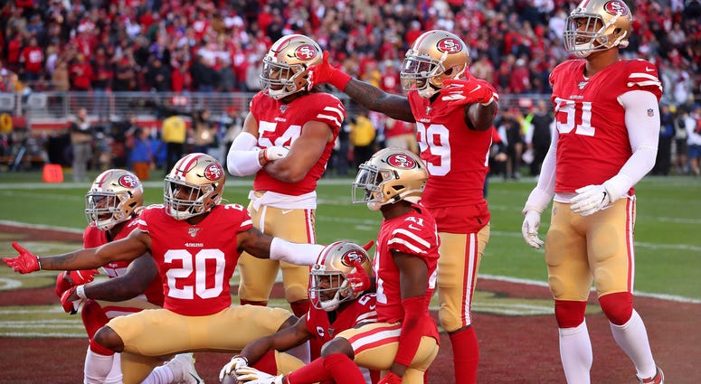 49ers defense celebrate trip to NFC Championship