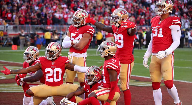49ers defense celebrate trip to NFC Championship