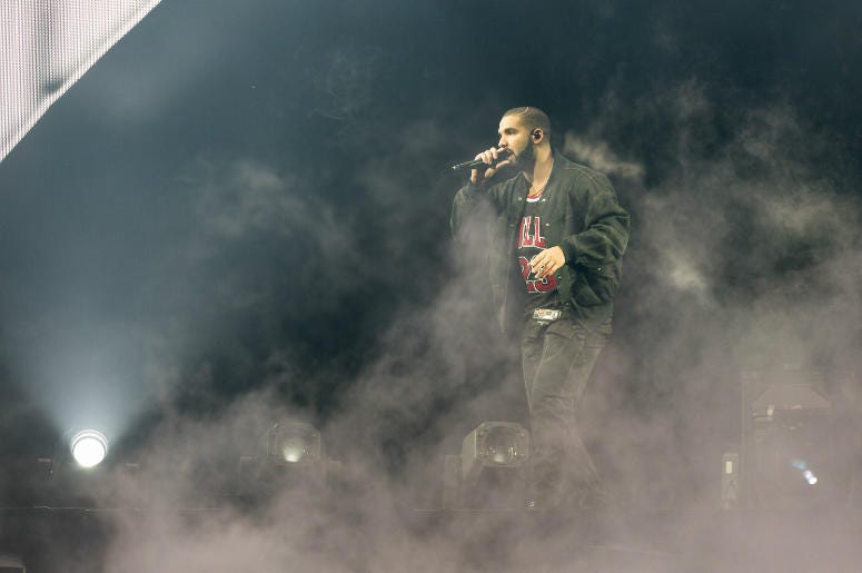 Drake during the Summer Sixteen tour at United Center on October 5, 2016, in Chicago, Illinois Drake during the Summer Sixteen tour at United Center on October 5, 2016, in Chicago, Illinois