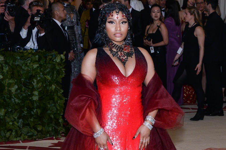 Nicki Minaj walking the red carpet at The Metropolitan Museum of Art Costume Institute Benefit celebrating the opening of Heavenly Bodies : Fashion and the Catholic Imagination held at The Metropolitan Museum of Art in New York, NY, on May 7, 2018. Nicki Minaj walking the red carpet at The Metropolitan Museum of Art Costume Institute Benefit celebrating the opening of Heavenly Bodies : Fashion and the Catholic Imagination held at The Metropolitan Museum of Art in New York, NY, on May 7, 2018.