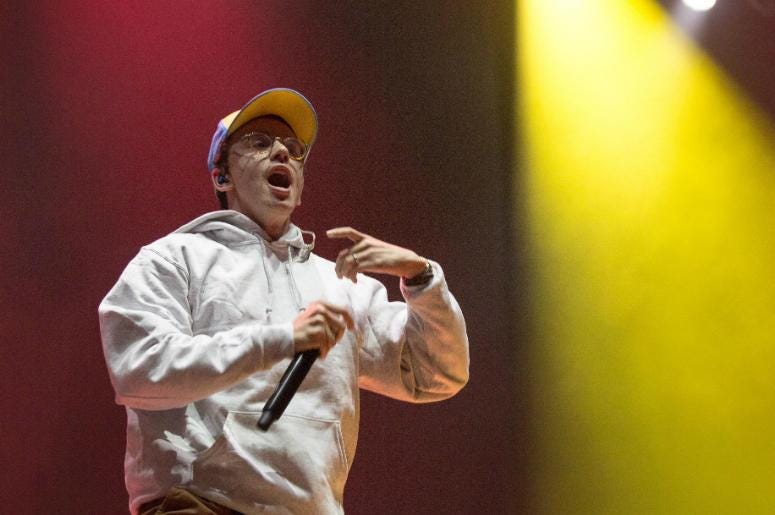 Recording artist Logic performs at the Okeechobee Music Festival. Recording artist Logic aka Sir Robert Bryson Hall II performs at the Okeechobee Music Festival.