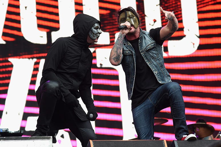 Recording artists Jorel 'J-Dog' Decker (L) and Daniel 'Danny' Murillo of Hollywood Undead Recording artists Jorel 'J-Dog' Decker (L) and Daniel 'Danny' Murillo of Hollywood Undead