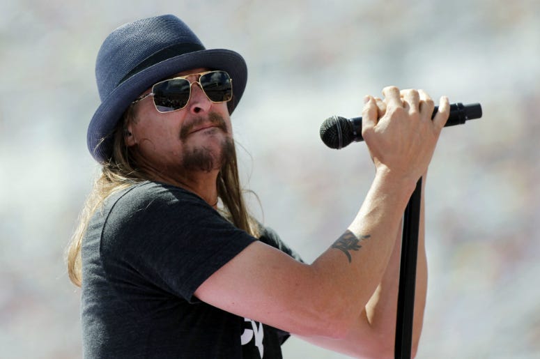 Kid Rock performs before the Daytona 500 at Daytona International Speedway. Kid Rock performs before the Daytona 500 at Daytona International Speedway.