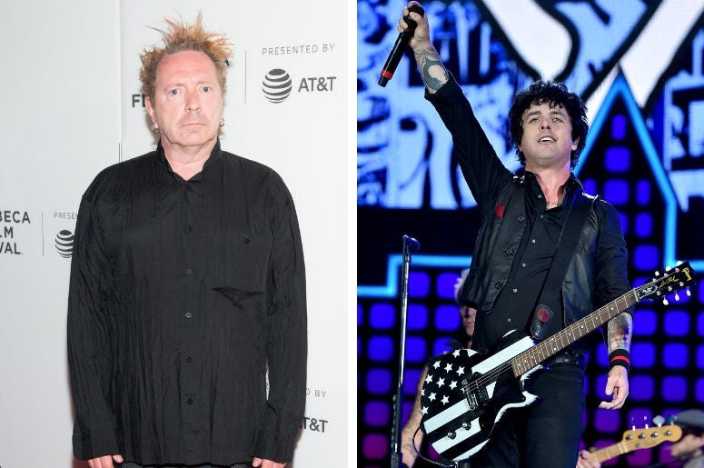 Johnny Rotten And Billie Joe Armstrong Johnny Rotten And Billie Joe Armstrong