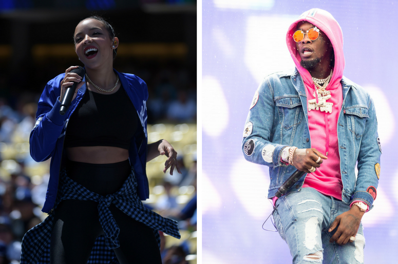 Tinashe performs before the 2015 MLB opening day game at Dodger Stadium / Offset (Kiari Kendrell Cephus) of Migos during the Budweiser Made In America Music Festival in Philadelphia, Pennsylvania Tinashe performs before the 2015 MLB opening day game at Dodger Stadium / Offset (Kiari Kendrell Cephus) of Migos during the Budweiser Made In America Music Festival in Philadelphia, Pennsylvania