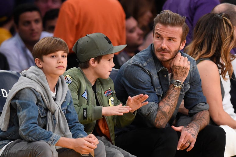 Beckham boys David Bechkam and his sons