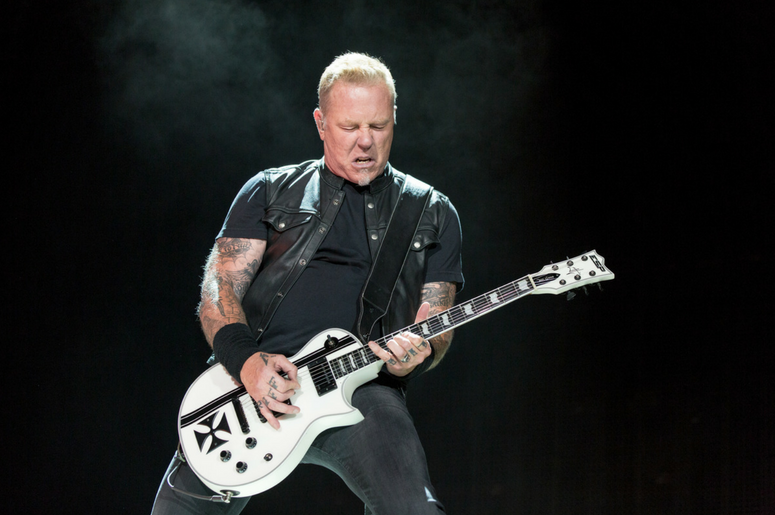James Hetfield of Metallica performing live on stage at Genting Arena in Birmingham, UK James Hetfield of Metallica performing live on stage at Genting Arena in Birmingham, UK