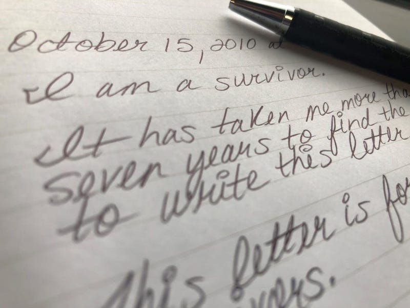 Letter from a survivor, 2018.