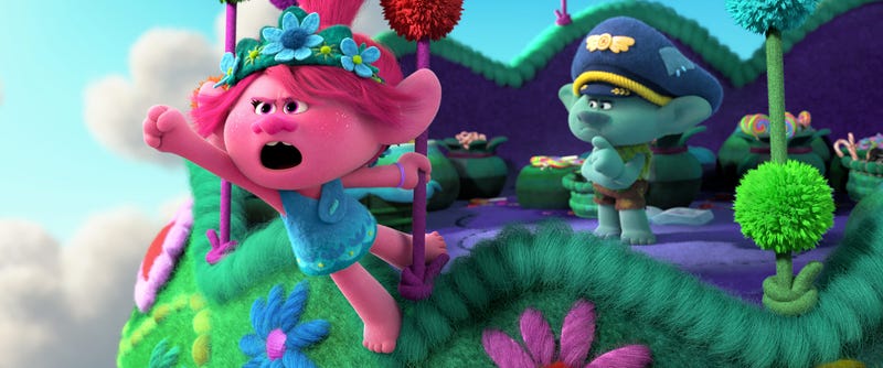 (from left) Poppy (Anna Kendrick) and Branch (Justin Timberlake) in DreamWorks Animation's "Trolls World Tour," directed by Walt Dohrn.