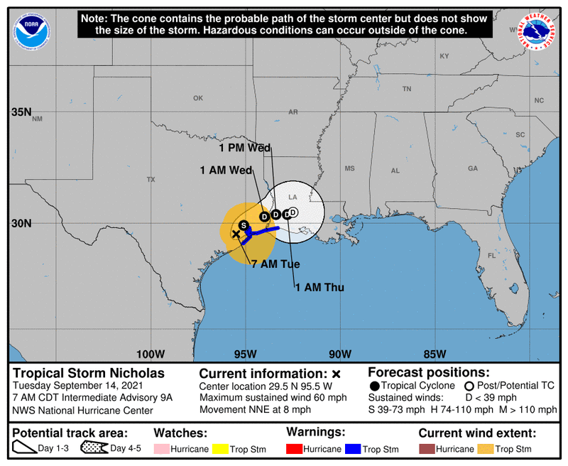Nicholas makes landfall on upper Texas coast