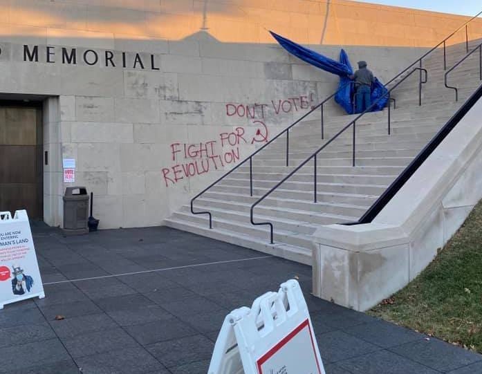 WWI museum voter graffiti