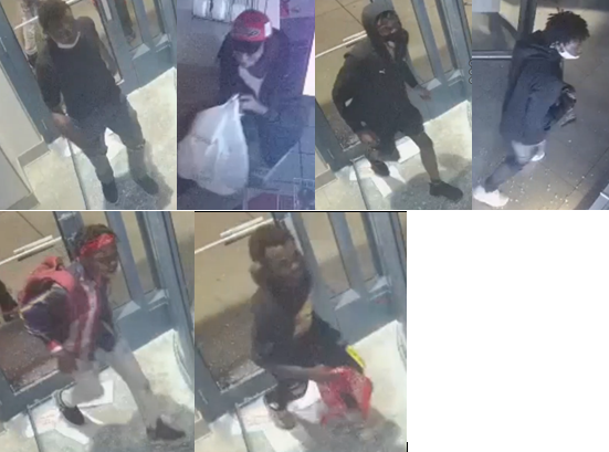 Six people wanted for looting a business Aug. 10, 2020, in the first block of East Adams Street.