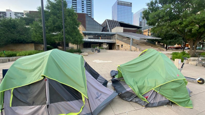 Austin City Hall homeless encampments