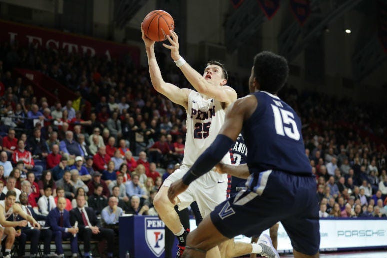 Penn junior forward A.J. Brodeur leads the team in points, rebounds, assists and blocks this season.