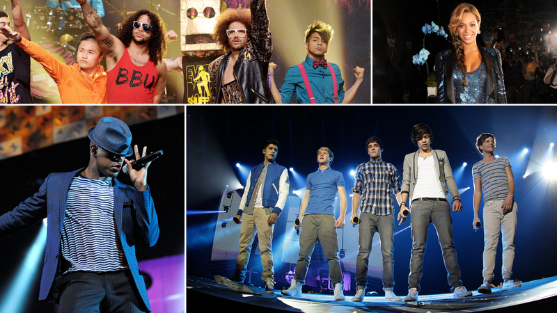 Neyo, LMFAO, Beyoncé, One Direction