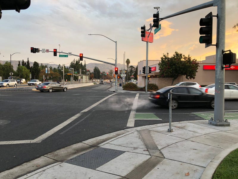 The intersection of Alum Rock Avenue at Jackson in San Jose where a fatal hit-and-run accident occurred late Tuesday night.