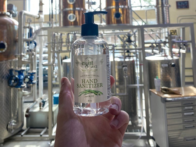 bottle of hand sanitizer