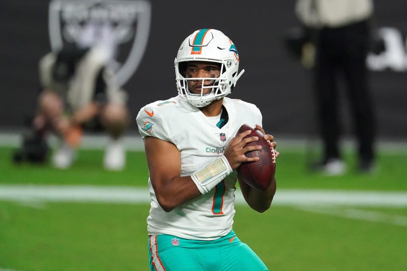 Tua Tagovailoa playing QB for the Miami Dolphins