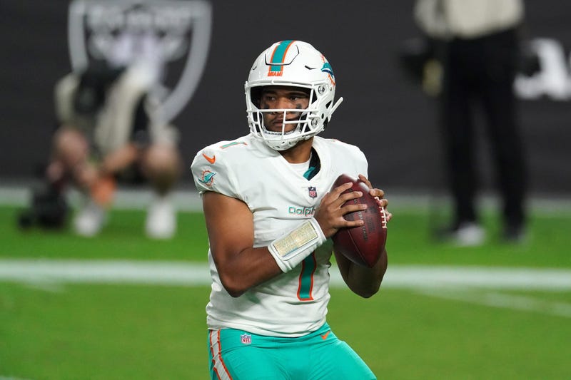 Tua Tagovailoa playing QB for the Miami Dolphins