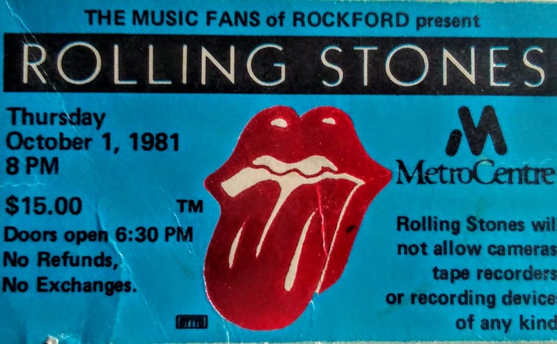 Rolling Stones Ticket Stub Rockford 1981