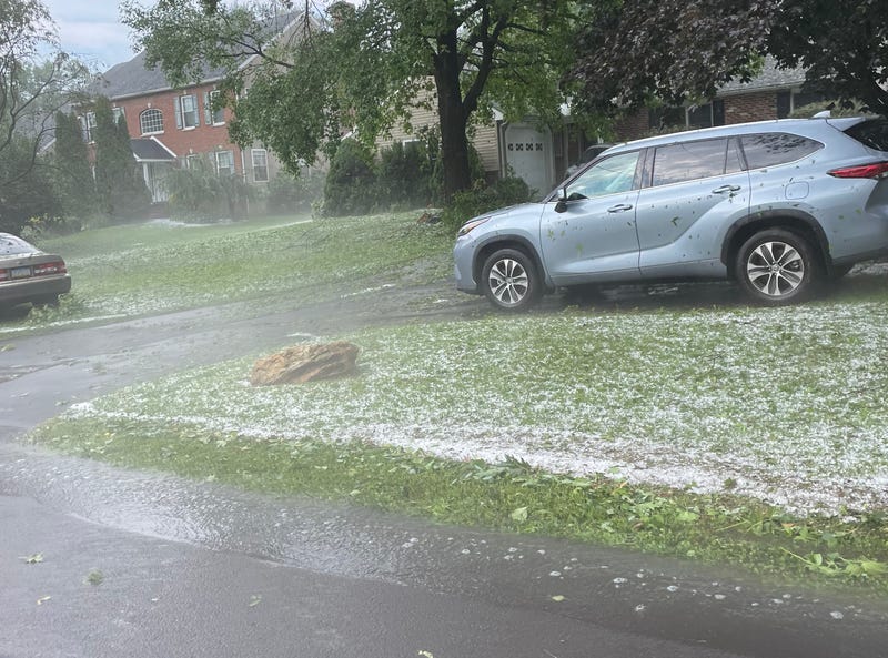Hail that fell in metropolitan Philadelphia Wednesday.