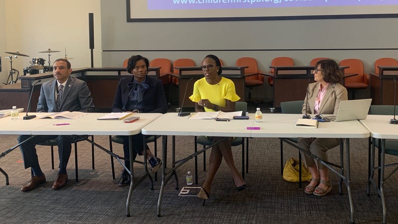 From left: Superintendent Tony Watlington, Philadelphia Human Services Commissioner Kim Ali, Dr. Ala Stanford and Children First Executive Director Donna Cooper