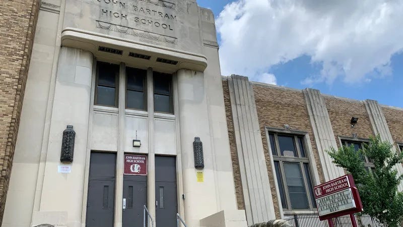 Bartram High School in Southwest Philadelphia. A 17-year-old was shot and killed outside the school in 2022.