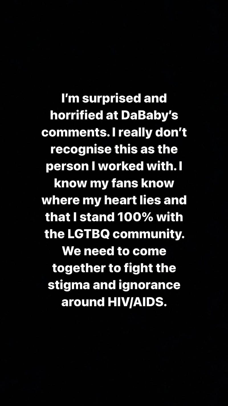Dua Lipa IG Story