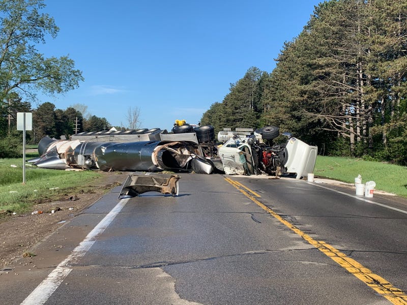 Crashed milk truck