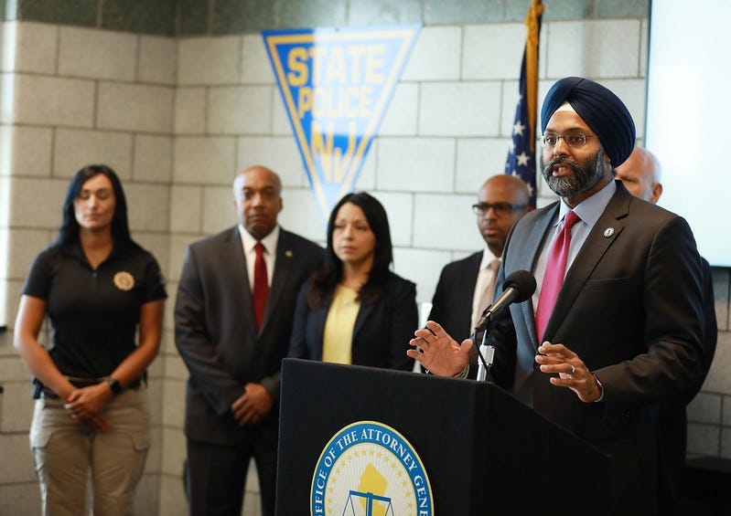 New Jersey Attorney General Gurbir Grewal holds a press conference on immigration and law enforcement in Newark, N.J. on Friday, Sept. 27, 2019.