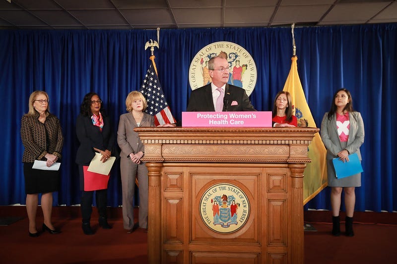 Governor Phil Murphy signs legislation appropriating $9.5 million for family planning services to replace critical federal funding impacted by the Trump Administration’s Title X gag rule in Trenton on January 2, 2019.