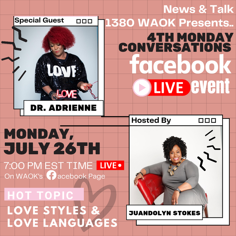 Join Number 1 Rated Host Juandolyn Stokes of On Point with Juandolyn Stokes for the 4th Monday Conversations this Monday, July 26, 2021!