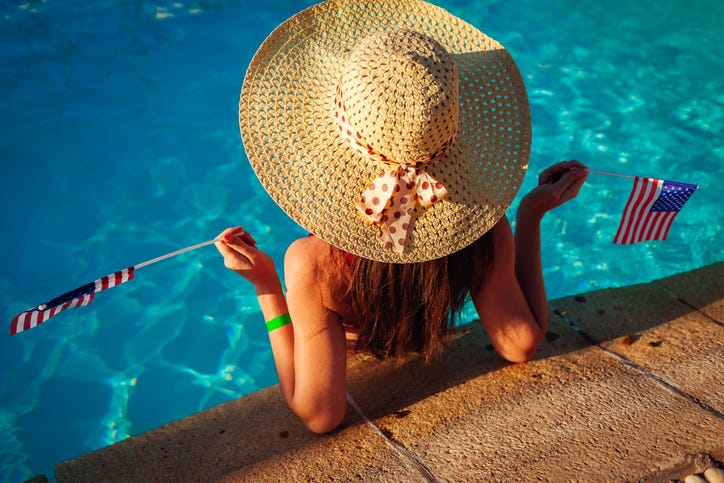 woman at pool