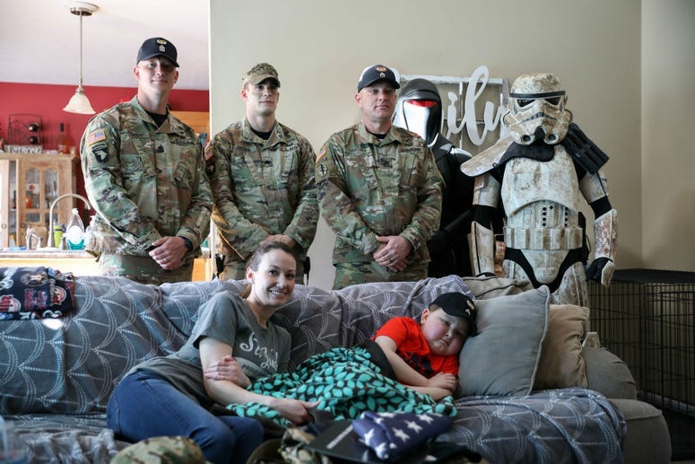 Army soldiers help Make-A-Wish kid Braxton Fuqua dream come true.