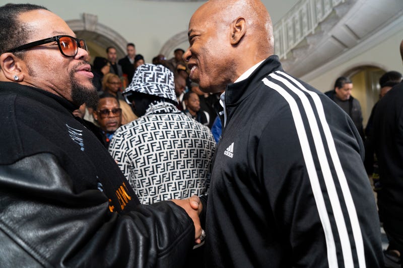 Eric Adams with hip hop legends