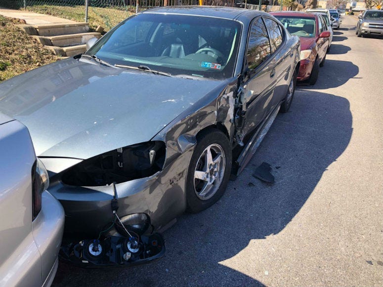 Imagine waking up and walking outside to find your parked car with the side smashed in, headlights broken, and the mirror on the ground. That's what happened to several neighbors in West Oak Lane Sunday morning.