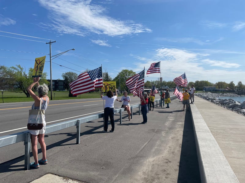 Wind turbine protestors