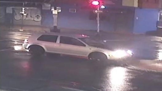 A silver vehicle which police believe struck and killed a 43-year-old on Oregon Avenue Sunday night.