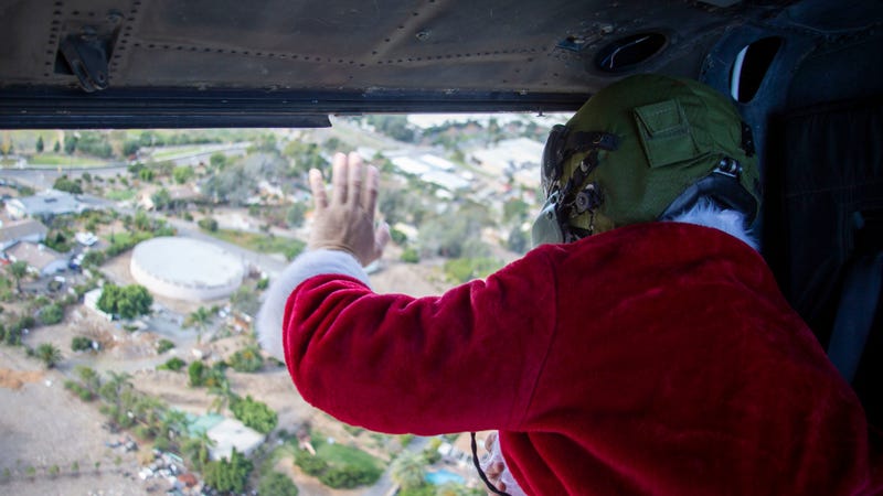 Santa, Marines fly over Camp Pendleton neighborhoods