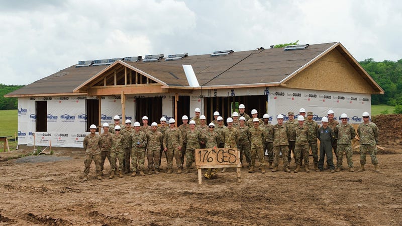 Alaska Air Guardsmen build homes for Cherokee veterans