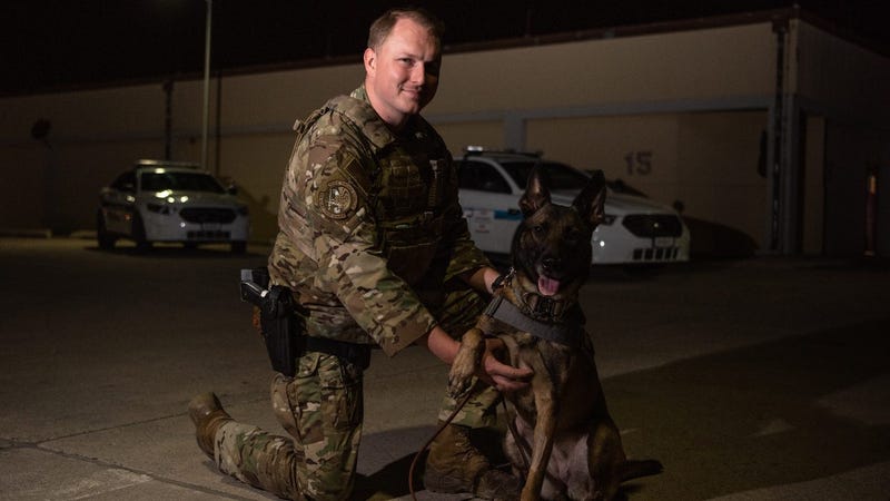 Airman and MWD are partners in crime... prevention