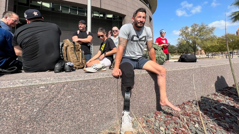 Wounded Marine finishes 205-mile walk on Veterans Day