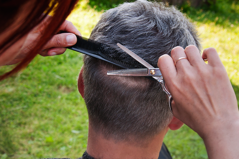 Haircut man outside outdoors