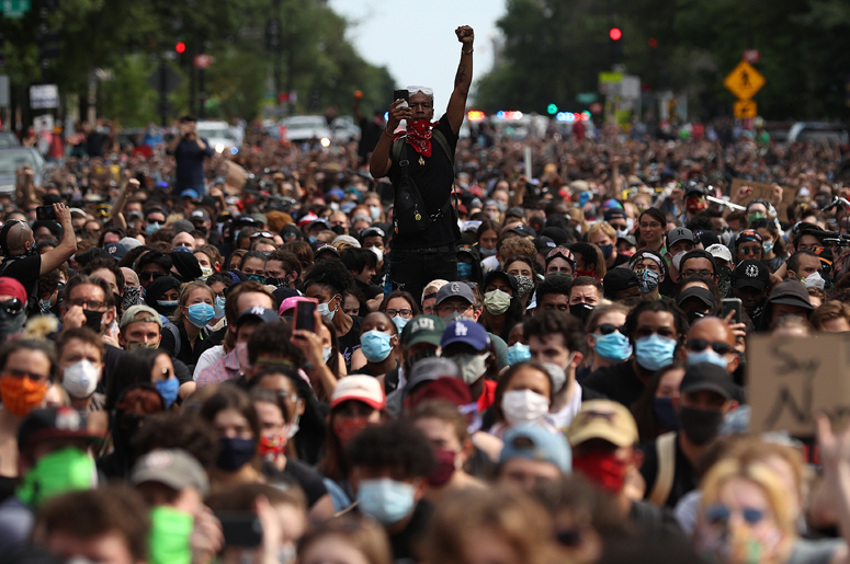 hundreds of demonstrators march to protest against police brutality demonstrators march to protest against police brutality and the death of George Floyd, on June 2, 2020 in Washington, DC. Protests continue to be held in cities throughout the country