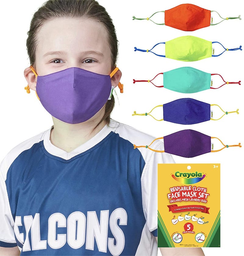Crayola Kids Cloth Face Masks 5-Pack