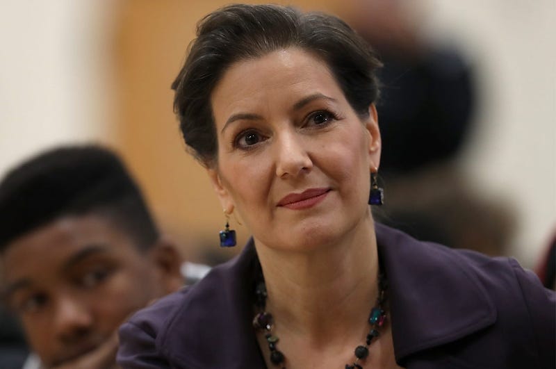 OAKLAND, CA - JANUARY 19: Oakland mayor Libby Schaaf looks on during an assembly at Edna Brewer Middle School about the U.S. Constitution on January 19, 2018 in Oakland, California. Oakland mayor Libby Schaaf discussed the U.S. Constitution with middle sc