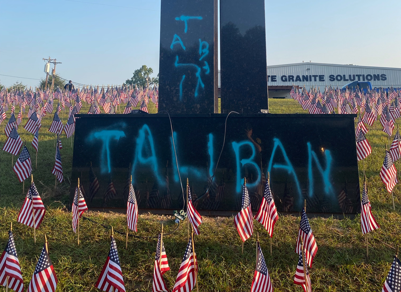 vandalized 9/11 memorial