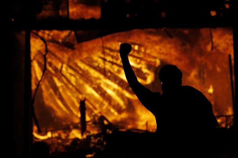 Fire rages in Minneapolis as protests continue
