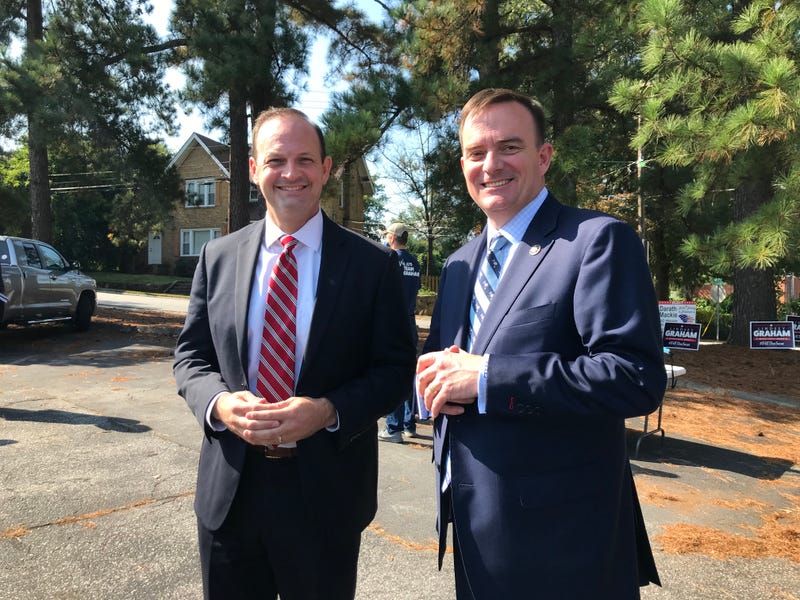AG Alan Wilson (left) and Sheriff Hobart Lewis (right) after SCGOP's Back the Blue event