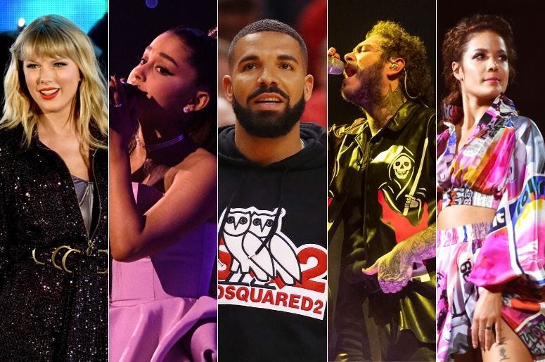 Nominees for the 2019 American Music Awards 'Aritst of the Year'